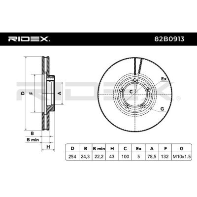 Brake Disc RIDEX 82B0913 82B0913 - photo 3