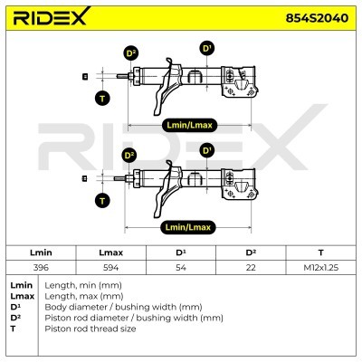 Shock Absorber RIDEX 854S2040 854S2040 - photo 4