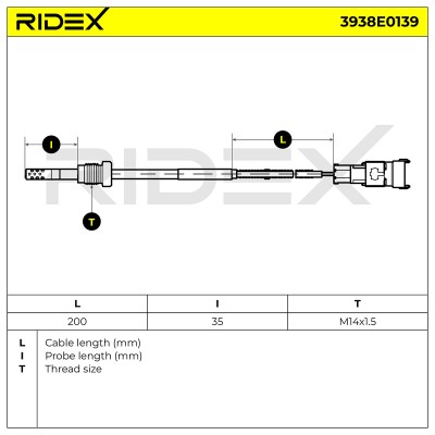 Exhaust gas temperature sensor RIDEX 3938E0139 3938E0139 - photo 6