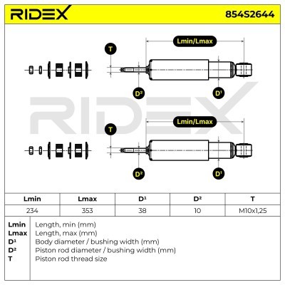 Shock Absorber RIDEX 854S2644 854S2644 - photo 5