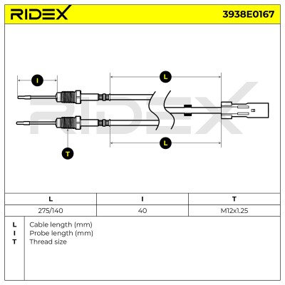 Exhaust gas temperature sensor RIDEX 3938E0167 3938E0167 - photo 6