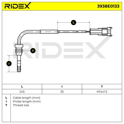 Exhaust gas temperature sensor RIDEX 3938E0133 3938E0133 - photo 7
