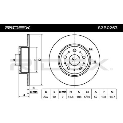 Brake Disc RIDEX 82B0263 82B0263 - photo 3