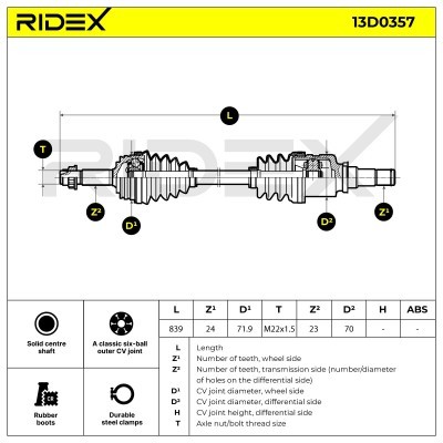 Drive Shaft RIDEX 13D0357 13D0357 - photo 7