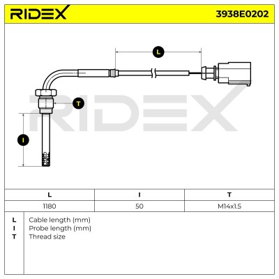 Exhaust gas temperature sensor RIDEX 3938E0202 3938E0202 - photo 6