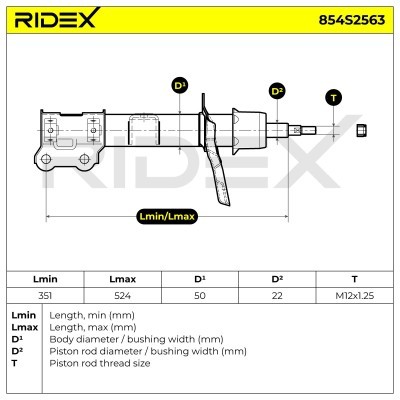 Shock Absorber RIDEX 854S2563 854S2563 - photo 8