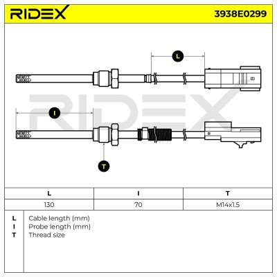 Exhaust gas temperature sensor RIDEX 3938E0299 3938E0299 - photo 6