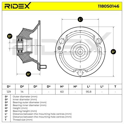 Strut Support Bearing Front RIDEX 1180S0146 1180S0146 - photo 5