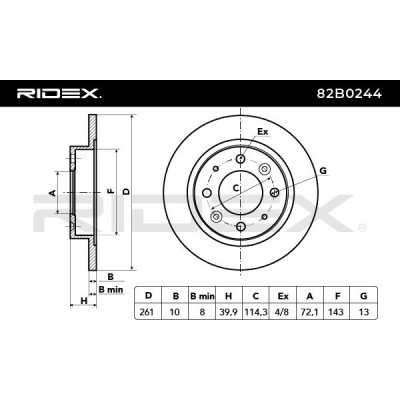 Brake Disc RIDEX 82B0244 82B0244 - photo 4