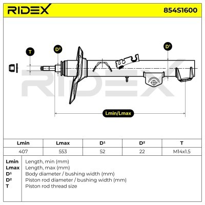 Shock Absorber RIDEX 854S1600 854S1600 - photo 9