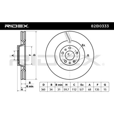Brake Disc RIDEX 82B0333 82B0333 - photo 6
