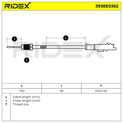 Exhaust gas temperature sensor RIDEX 3938E0362 3938E0362 - photo 6