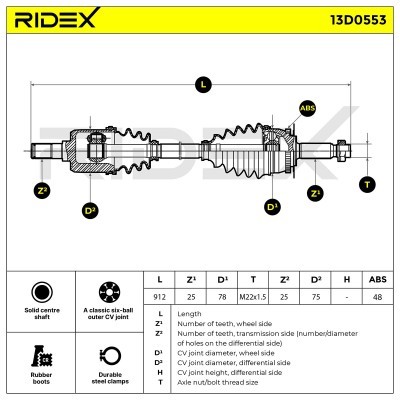 Drive Shaft RIDEX 13D0553 13D0553 - photo 6
