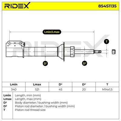 Shock Absorber RIDEX 854S1135 854S1135 - photo 8
