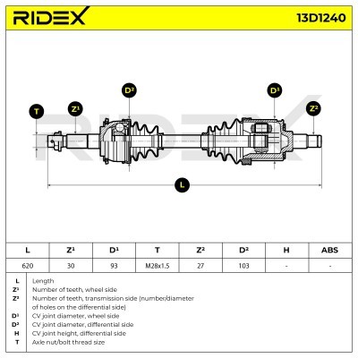 Drive Shaft RIDEX 13D1240 13D1240 - photo 7