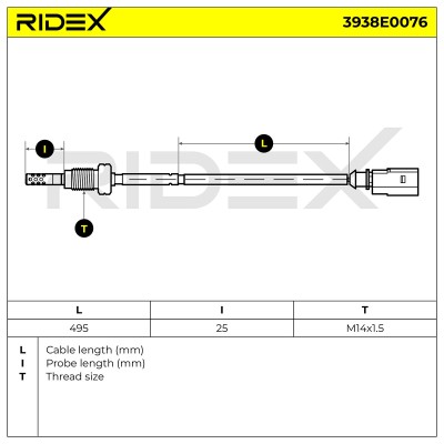 Exhaust gas temperature sensor RIDEX 3938E0076 3938E0076 - photo 6