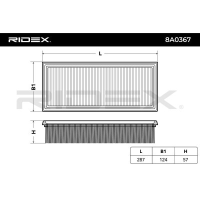 Air Filter RIDEX 8A0367 8A0367 - photo 6