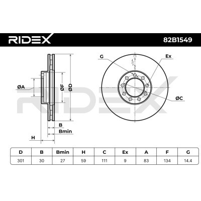 Brake Disc RIDEX 82B1549 82B1549 - photo 6