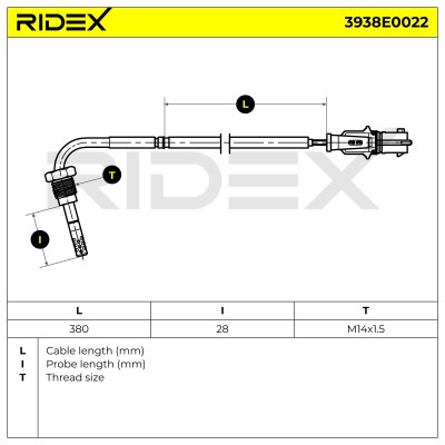 Exhaust gas temperature sensor RIDEX 3938E0022 3938E0022 - photo 7
