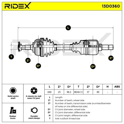 Drive Shaft RIDEX 13D0360 13D0360 - photo 5