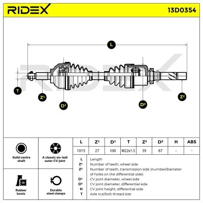 Drive Shaft RIDEX 13D0354 13D0354 - photo 7
