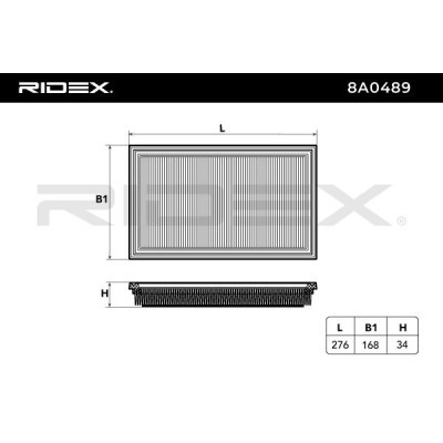 Air Filter RIDEX 8A0489 8A0489 - photo 4