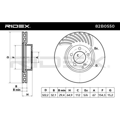 Brake Disc RIDEX 82B0550 82B0550 - photo 3