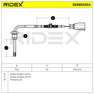 Exhaust gas temperature sensor RIDEX 3938E0204 3938E0204 - photo 6