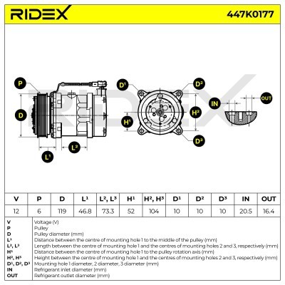 Compressor, Air Conditioning PEUGEOT 206 hatchback 447K0177 - photo 4