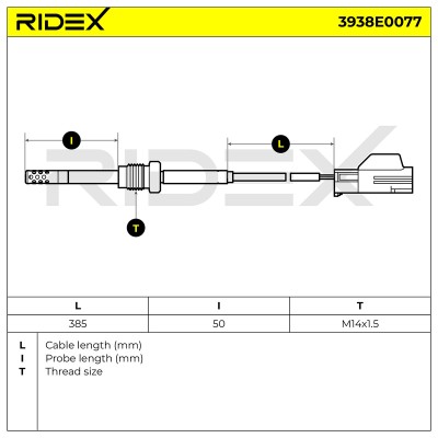 Exhaust gas temperature sensor RIDEX 3938E0077 3938E0077 - photo 6