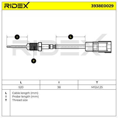 Exhaust gas temperature sensor RIDEX 3938E0029 3938E0029 - photo 6