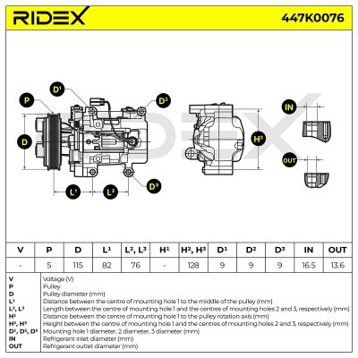 Compressor, Air Conditioning 447K0076 - photo 7