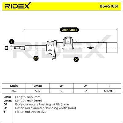 Shock Absorber RIDEX 854S1631 854S1631 - photo 5