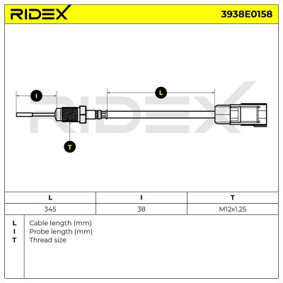 Exhaust gas temperature sensor RIDEX 3938E0158 3938E0158 - photo 5