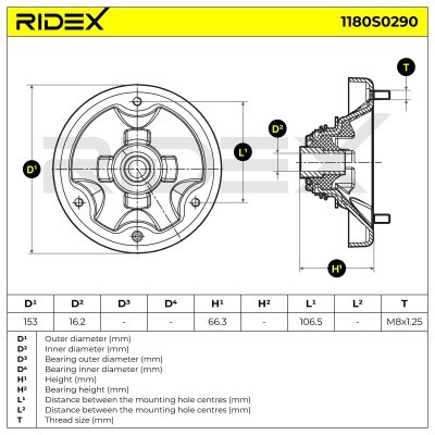 Strut Support Bearing Front RIDEX 1180S0290 1180S0290 - photo 5