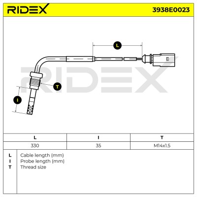 Exhaust gas temperature sensor RIDEX 3938E0023 3938E0023 - photo 7