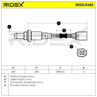 Lambda (Oxygen) Sensor RIDEX 3922L0482 3922L0482 - photo 6
