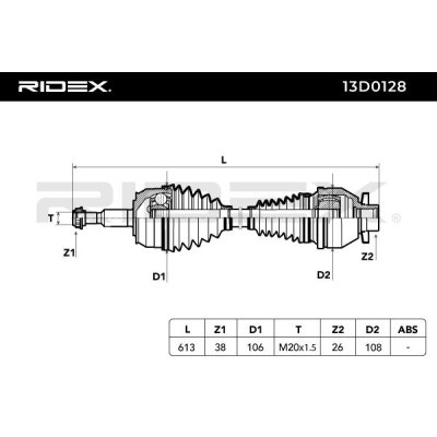 Drive Shaft RIDEX 13D0128 13D0128 - photo 8