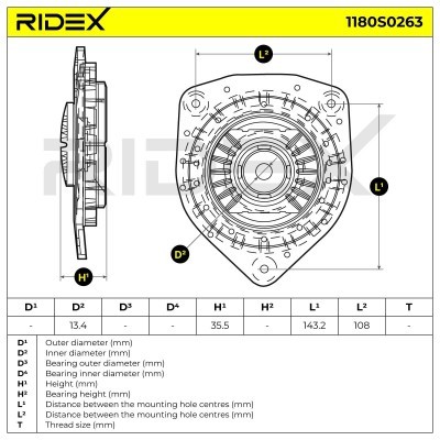 Strut Support Bearing Front RIDEX 1180S0263 1180S0263 - photo 6