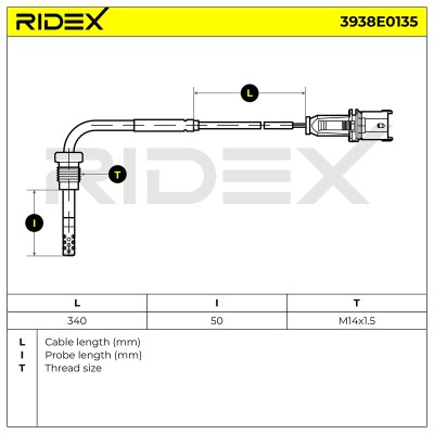 Exhaust gas temperature sensor RIDEX 3938E0135 3938E0135 - photo 7