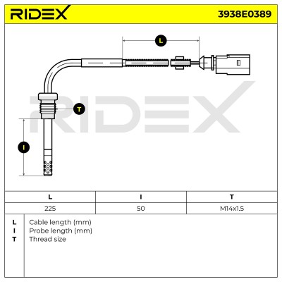 Exhaust gas temperature sensor RIDEX 3938E0389 3938E0389 - photo 6