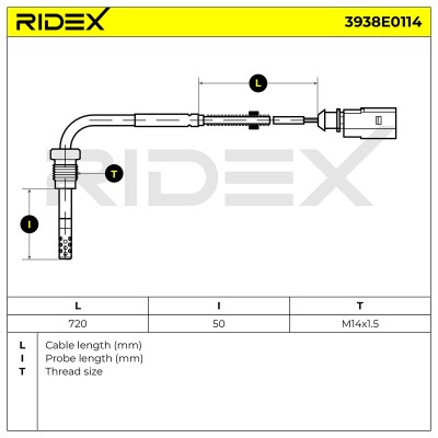 Exhaust gas temperature sensor RIDEX 3938E0114 3938E0114 - photo 6
