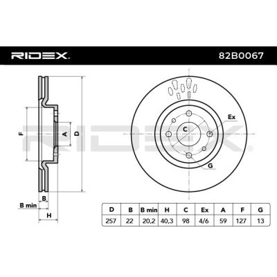 Brake Disc RIDEX 82B0067 82B0067 - photo 3