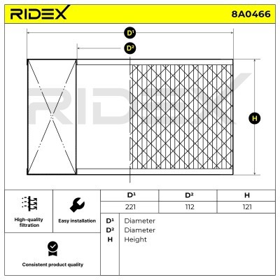 Air Filter RIDEX 8A0466 8A0466 - photo 6