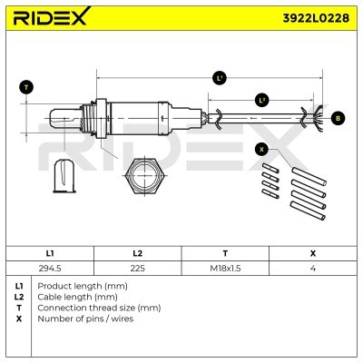 Lambda (Oxygen) Sensor RIDEX 3922L0228 3922L0228 - photo 5