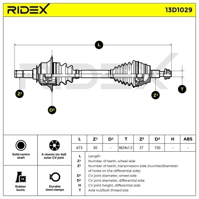 Drive Shaft RIDEX 13D1029 13D1029 - photo 12