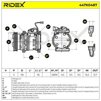 Compressor, Air Conditioning 447K0487 - photo 7