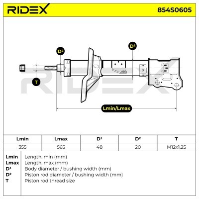 Shock Absorber RIDEX 854S0605 854S0605 - photo 6