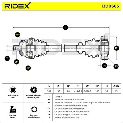 Drive Shaft RIDEX 13D0665 13D0665 - photo 7
