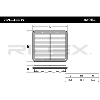 Air Filter RIDEX 8A0114 8A0114 - photo 6